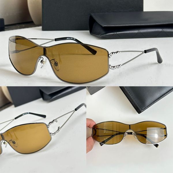 Elegantes y lujosas gafas de sol rectangulares de metal, moda, policía, color degradado, Gafas, hebilla con letras en las sienes y un pequeño diamante 4073B, adecuado para vacaciones con forma de cara