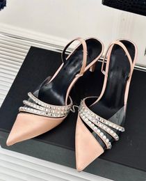 Élégant Antico Audrine femmes sandales chaussures ornées de cristaux bout pointu Slingback dame fête de mariage dame de luxe marche EU35-43