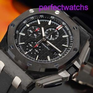 Elegant AP pols horloge Royal Oak Offshore Series Automatisch mechanisch mannelijk gesmede koolstof 44 mm tijdweergave keramische ringtape waterdichte nachtlampje 26400