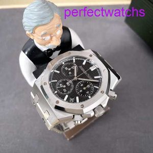 Elegant AP pols Watch Royal Oak Series 26240st Precision Steel Black Plate Mens Fashion Plaad Business Sports Back Transparant Mechanical Watch