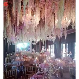 Elegante kunstmatige bloem 34 cm 24 kleuren feest wisteria bloemen wijnhuizen huizen tuin muur hangend diy rattan middelpunt kerstmis bruiloft decoratie achtergrond sxaug115 s s s s s s
