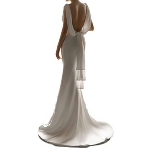 Elegante achtergrondloze zeemeermin trouwjurken voor vrouwen 2023 Bruidsjurk Beading Garden Robes de Mariee