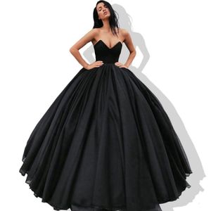 Elegante baljurk avondjurken v nek strapless tule organza vloer lengte backless prom jurken formele jurken veter 208k