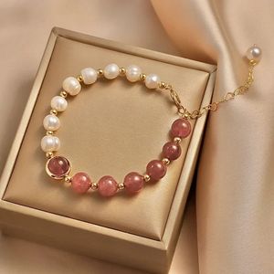 Élégant bracelet de corde de perle nature élégante pour femme de luxe zircon suspension des filles de mode