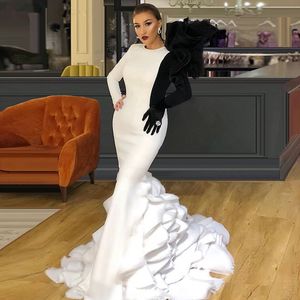 Robe De soirée élégante, noire et blanche, longue, style sirène, pour femmes, Robe De Cocktail, robes De bal formelles, 2021