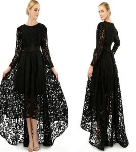 Elegant Black Long Long plus taille robes de soirée coure coude une ligne en dentelle formelle hi lo pro de la fête de bal robes de cocktail 2020 mères dres4107995