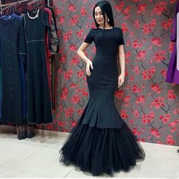 Elegante Black Mermaid Avondjurken Lange Afrikaanse Formele Party Jurken Prom Draag Prom Gowns Plus Size