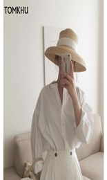 Elegant Bow Big Brim Straw Hat For Women Summer plage Blanc Blanc Black Ribbon Tie Chapeau Sun Sun Sun Voyage Vacation Hepburn Straw9071741