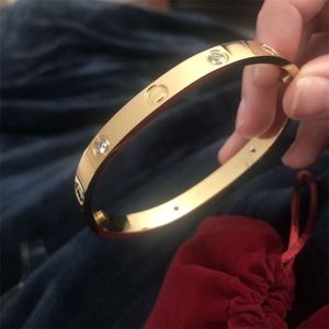 Bracelet élégant 4 mm 6 mm de bande de brangles anneaux 316L en acier titane avec des bracelets de tournevis en pierre CZ pour femmes amateurs de hommes avec boîte cadeau wxne