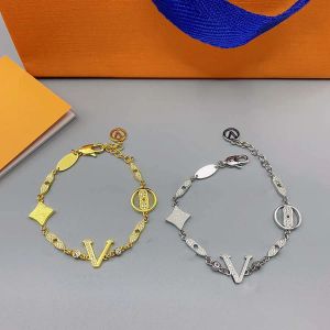 Elegante armband mode armband man vrouw stenen ketting bruiloft armbanden speciale brief ontwerper sieraden zilver goud optie met doos