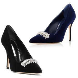 Élégante marque Bottara sandales en cuir daim cuir bout pointu avec boucle en cristal chaussures à talons hauts femmes d'été montrent Sexy charme EU35-43