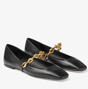 Marque élégante diamant Tilda sandales chaussures femmes plat en cuir Nappa chaîne en or dame confort quotidien décontracté marche EU35-43