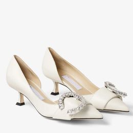 Marque élégante Femmes Melva Dorsay Sandales Chaussures pointues Points à talons bas Sandalias Bas Blanc Black Rose Slingback Lady Walking Original Boîte