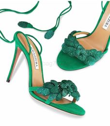 Marques ￩l￩gantes Femmes Galactic Flower Sandals Chaussures Aquazzuras High Heels Pumps Pumps Ankle Vobine ￠ lange