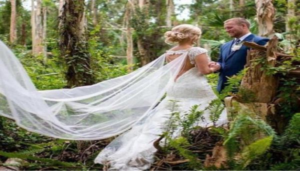 Cape de mariée élégante avec bord en dentelle, voile de mariage, blanc ivoire, Long châle en Tulle, châle pour dames, 5268992