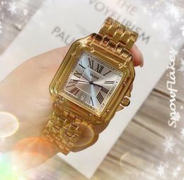 Elegant zakelijk Zwitserland Mannen eenvoudig horloge met drie pinnen rosé goud zilver trend klok quartz uurwerk leer roestvrij staal vierkant Romeinse tank wijzerplaat horloges