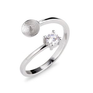 Elegante klassieke stijl Pearl Ring Mountings 925 Sterling Silver Set Round Cut Clear White Zirkon 5 Pieces2461