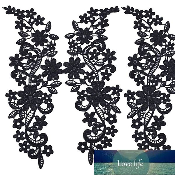 Élégant Crochet Dentelle Broderie Décolleté Floral Col À Coudre Applique Noir DIY Vêtements À Coudre Tissu Patches Usine prix conception experte Qualité Dernier Style