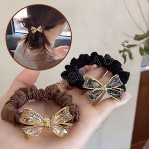 Elegant Crystal Bow Simple Hair Band Women Girls Ponytail Holder Hair Haouthing Bands Accessoires de cheveux