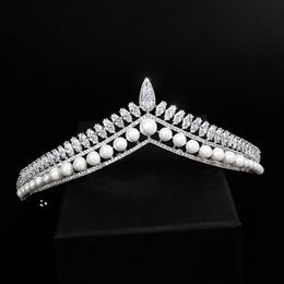 Élégant cristal perle mariage couronnes et diadèmes pour mariée fille femmes mariage cheveux accessoires princesse bijoux cadeau bal diadème