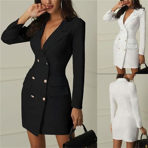 Robe de blazer élégante à double poit