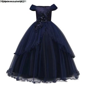 Elegante jurk avondball jurk kinderen prinses eerste communie tiener zwart