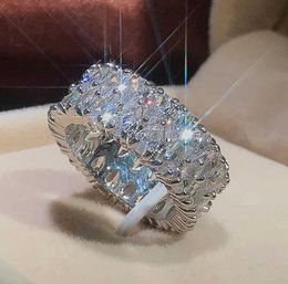 Élégante Femme 925 Silver Silver Big Water Drop Zircon Stone Ring Dinger Rings For Women Promise Love Valentine039s Day Gifts8513396