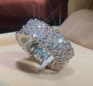 Élégante Femme 925 Silver Silver Big Big Drop Zircon Stone Ring Dinger Rings For Women Promise Love Valentine039s Day Gifts5519040