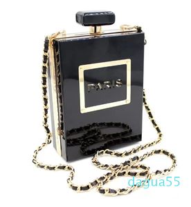 elegant voor vrouwen Beroemde Acryl Parfumflesjes Vorm Chain Clutch Avond Dames Koppelingen Perspex date night portemonnee