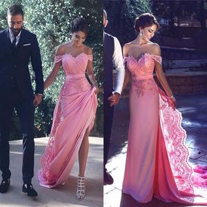 Elegant Fuchsia Off Shoulder Prom Avondjurken 2022 Mermaid Geappliceerd Lange Bruidsmeisje Toga Custom Made BA3857310u