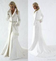 Элегантные меховые женские свадебные платья, свадебная куртка с лацканами, свадебная накидка с длинным рукавом, зимние пальто для свадьбы, болеро, пальто большого размера 6326548