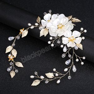 Élégant filles bandeau de mariée imité perle cheveux coiffure couronne de fleurs mariée tête cerceau mariage bandeaux bijoux de cheveux