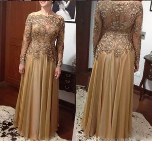 Elegante vestido dorado con cuentas de encaje, vestidos de novia para madre del novio, talla grande 326 326