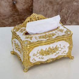 Elegante Gouden Chic Servetdoos Houder El Decoratie Europese Stijl Retro Karton Creatieve Huishoudelijke Waterdichte Tissue Box Y200328258n