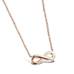 Elegant Vergulde Infinity Pendant Necklace Stainls Steel Figuur nummer 8 Ketting Wholale