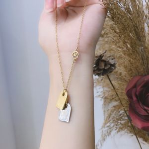 Elegante gouden Sier vergulde roestvrijstalen choker met brief hanger - cadeau voor damesmode ketting sieraden