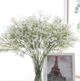 Elegante gypsophila baby's adem kunstmatige nep zijden bloemen bruids bruidsmeisje bloemboeket plant huis bruiloft decoratie