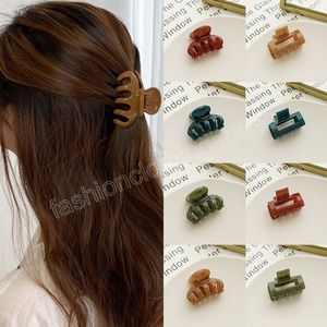 Elegante haarspelden jelly kleur crab brak brak haaraccessoires geometrische haarklauwen handgemaakte vierkante halve cirkel vanglip clip