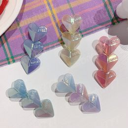 Pasadores de corazón elegantes para mujeres y niñas, horquillas para el cabello, accesorios coreanos hechos a mano para la cabeza, pasador dulce para mujer