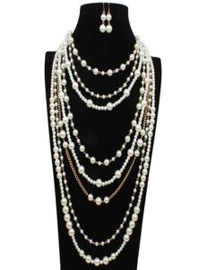 Elegante hoogwaardige mannelijke Pearl Long Necklace Meerlagige ketting Vrouwelijke accessoires voor bruid Fashion 229T1361962