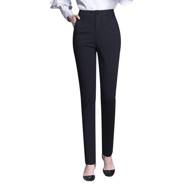 Élégant taille haute femmes plaid Harem pantalon automne vêtements de travail lâche femme pantalon OL bureau dames pantalon grande taille XXL 210519