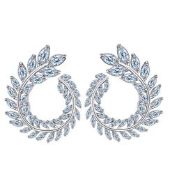 Boucles d'oreilles bijoux élégantes Circle de feuilles AAA CUBIC Zirconia Copper White Cz Broupe d'oreille pour femmes Party Diamond Boucles d'oreilles gracieuses BRI7705841