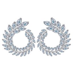 Boucles d'oreilles bijoux élégantes Circle de feuilles AAA CUBIC Zirconia Copper White Cz Boucle d'oreille pour femmes Party Diamond Boucles d'oreilles gracieuses BRI4850831