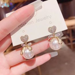 Élégant Imitation perle boucles d'oreilles pour femmes accessoires mode bijoux or fleur boucle d'oreille accessoires filles fête cadeaux