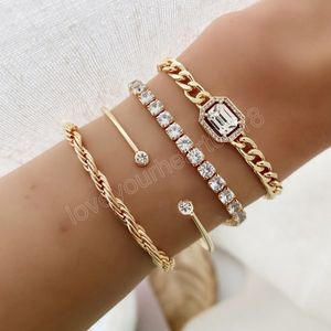 Elegante Ingelegde Strass Koreaanse Armbanden Goud Zilver Ketting Bedelarmband Voor Vrouwen Mode-sieraden Accessoires Feestgeschenken