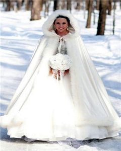 Elegante Ivory Bridal Wraps Faux Bont Bruiloft Cape Cloak Hoge Kwaliteit Bruiloft Jassen Bontjas Winter Bridal Stole