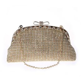 Bijoux élégants soirée sac à main cristal mariage mariée pochettes Bling plein strass mousseux Banquet fête sac à bandoulière