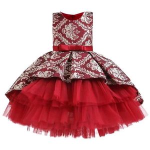 Élégant dentelle paillettes fleur soirée robe de mariée 2021 noël filles princesse robe enfants robe de soirée pour fille enfants Costume Q0716
