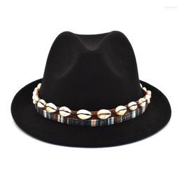 Elegante dames zwarte winter warme hoed heren fedora kleine rand klassieke jazz vilt wollen imitatie f33 brede rand hoeden elob2222