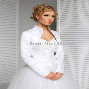 Elegante lange mouw bruiloft bolero bruiloft accessoire wit zwart jasje bruids jas wraps bruiloft jas voor bruid Mingli Tengda253J